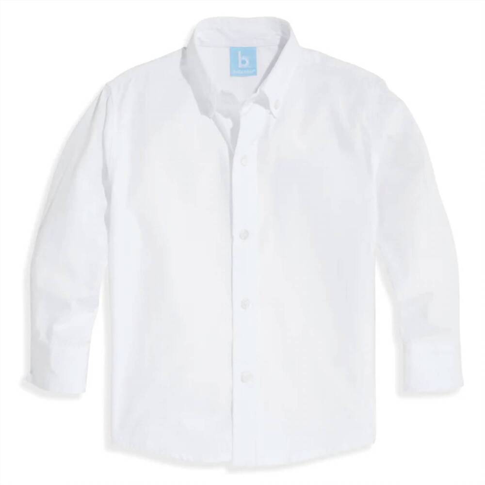 NEW BELLA BLISS kid's poplin buttondown shirt in white